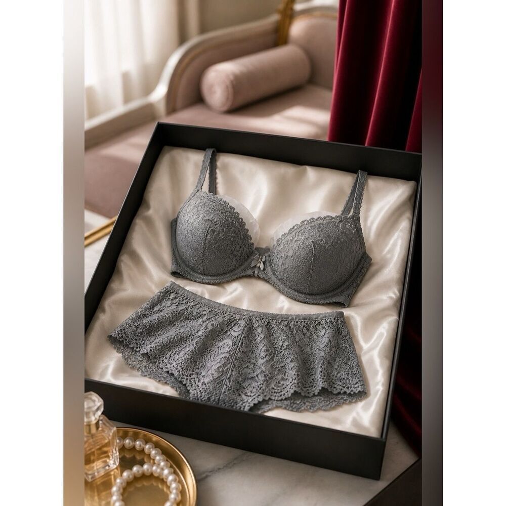VINTAGE Victoria's Secret Baby Blue Bra and Panty